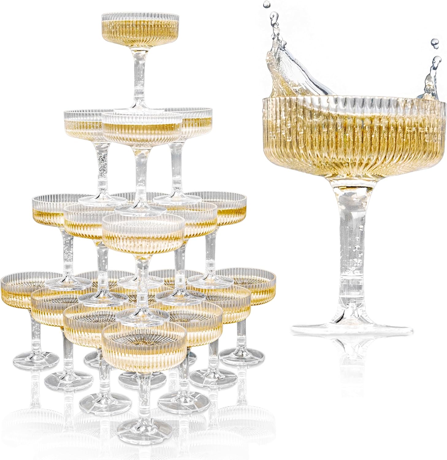 Champagne Tower Set - 20-60 шт. АКРИЛОВАЯ башня для шампанского,