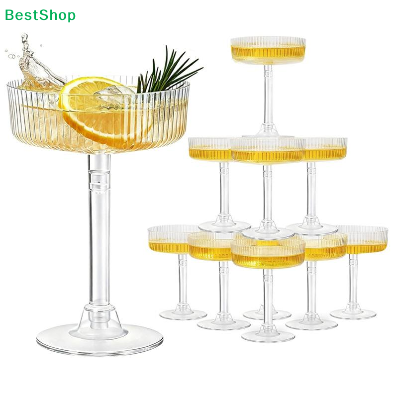 Champagne Tower Set - ☽ 10 шт. пластиковых бокалов для