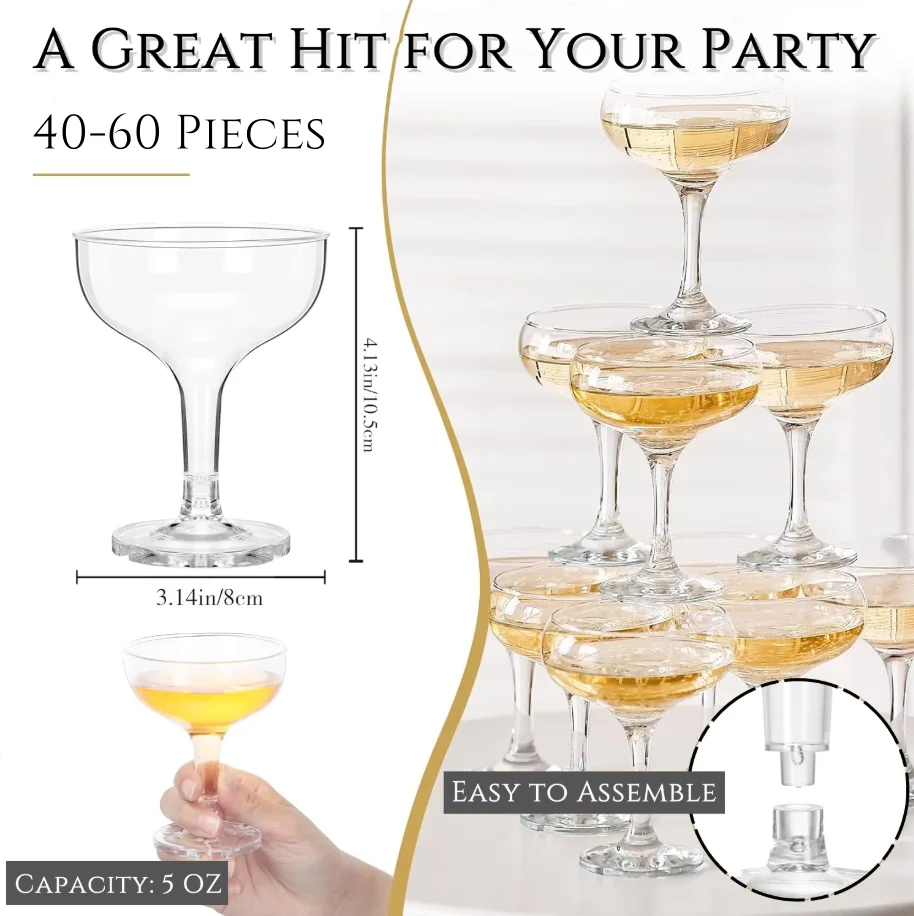 Набор из 20-60 акриловых бокал – обзор и цена Champagne Tower Set