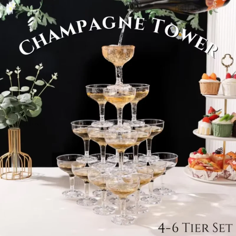 Набор из 20-60 акриловых бокал – обзор и цена Champagne Tower Set