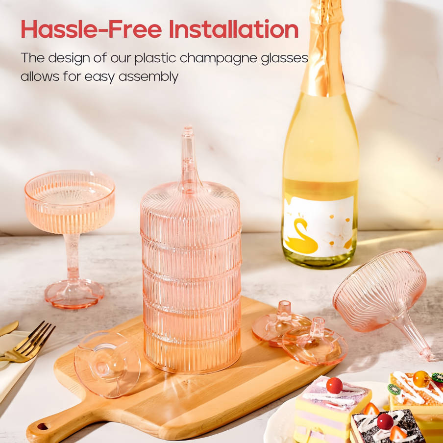 4-6-ярусная пластиковая башня  – обзор и цена Champagne Tower Set