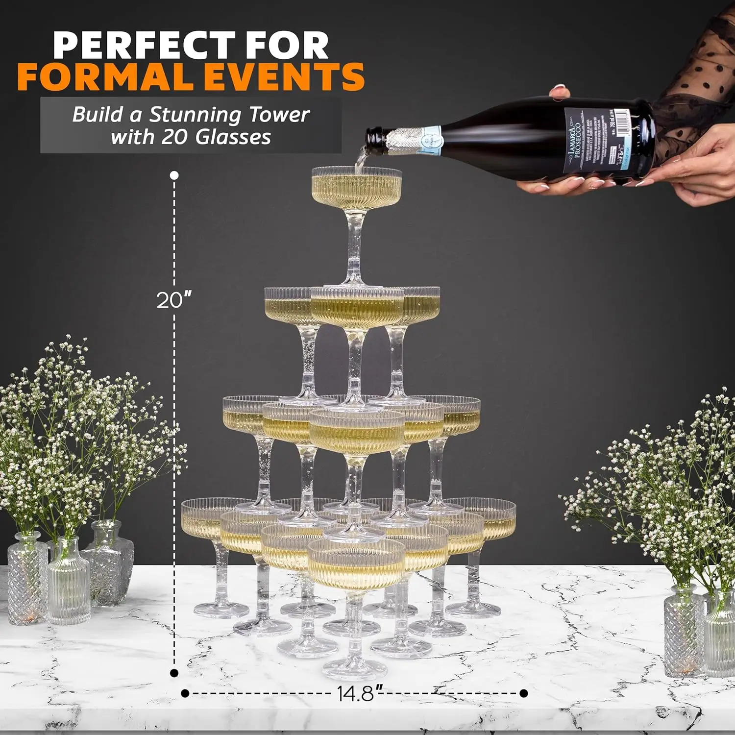 20-60 шт. акриловых бокалов дл – обзор и цена Champagne Tower Set